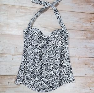 Women's Small Halter Tankini Swimsuit by Kona Sol Black/White